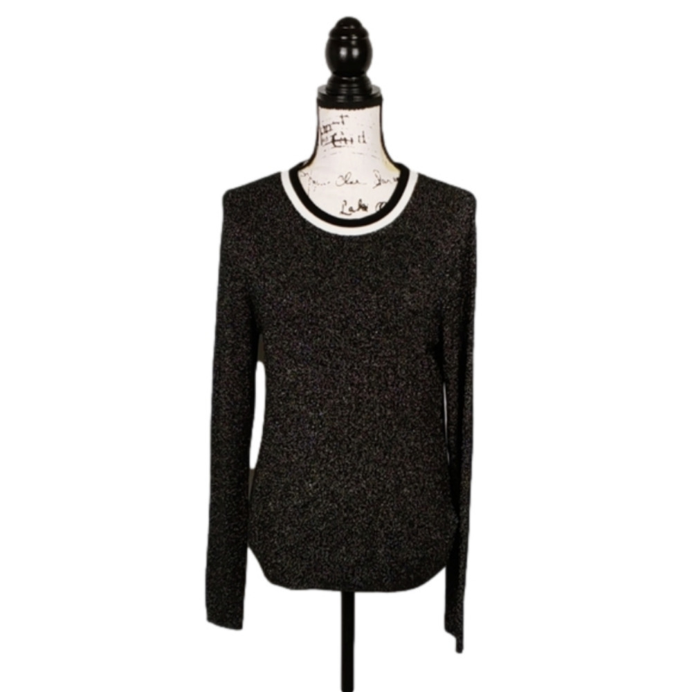 ANTHRO Moth Knit Shimmer Pullover Sweater Top